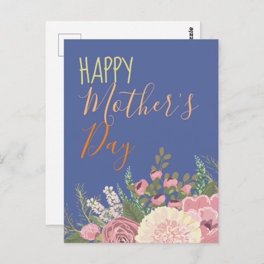 Blumenstrauß Dahlia / Muttertag Postkarte (Vorne/Hinten)