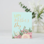 Blumenstrauß Dahlia / Muttertag Postkarte (Stehend Vorderseite)