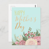 Blumenstrauß Dahlia / Muttertag Postkarte (Vorne/Hinten)