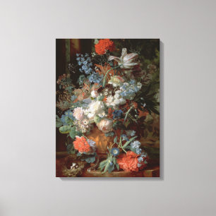 Blumenstrauß der Blumen in einer Landschaft Leinwanddruck