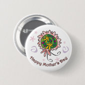 Blumenstrauß der Mutter Tages Button (Vorne & Hinten)