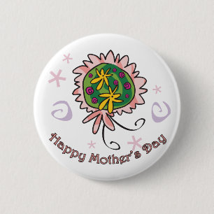 Blumenstrauß der Mutter Tages Button