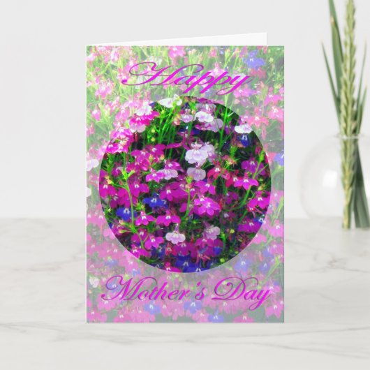 Blumenstrauß der Mutter Tagesdes Blaus, des Rosas Karte (Vorderseite)