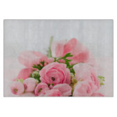 Blumenstrauß der rosa Rosen Schneidebrett (Vorderseite)