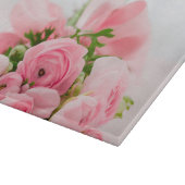 Blumenstrauß der rosa Rosen Schneidebrett (Ecke)