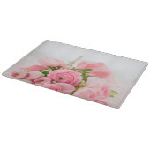 Blumenstrauß der rosa Rosen Schneidebrett (Ecke)