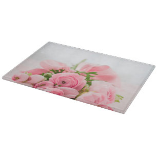 Blumenstrauß der rosa Rosen Schneidebrett