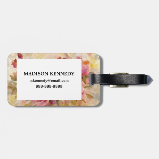 Blumenstrauß der Rosen Gepäckanhänger (Rückseite horizontal)