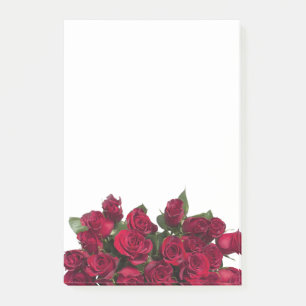 Blumenstrauß der Roter Rosen Post-it Klebezettel