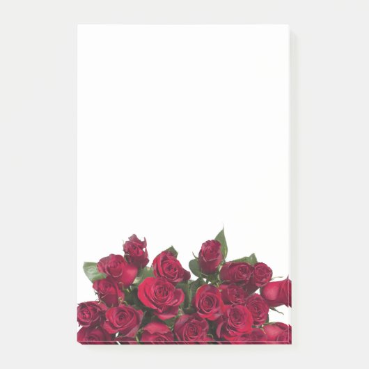 Blumenstrauß der Roter Rosen Post-it Klebezettel (Vorderseite)