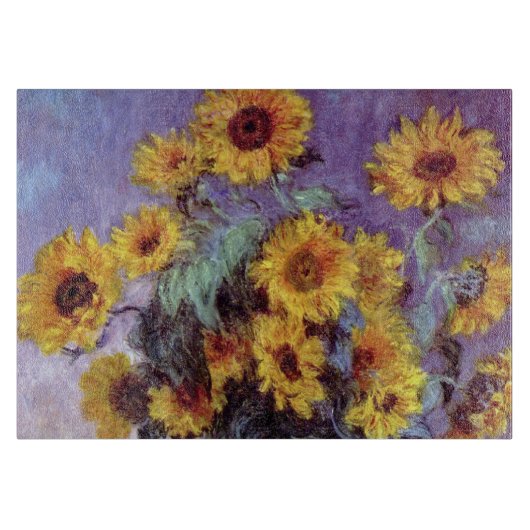 Blumenstrauß der Sonnenblumen durch Claude Monet, Schneidebrett (Vorderseite)