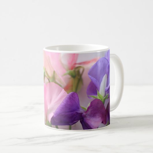 Blumenstrauß der süßen Erbse Kaffeetasse (VorderseiteRechts)
