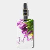 Blumenstrauß des lila Tulpegepäckumbaus Gepäckanhänger (Vorderseite vertikal)