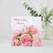 Blumenstrauß des rosa Brunch der Rosen-Mutter Einladung (Stehend Vorderseite)