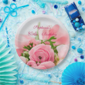 Blumenstrauß des rosa Rosen-85. Geburtstages Pappteller (Party)