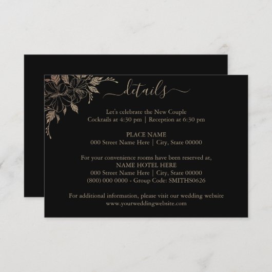 Blumenstrauß - Details Beipackkarte Begleitkarte (Vorne/Hinten)