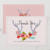 Blumenstrauß Doe Baby Dusche Danke Karte (Vorne/Hinten)