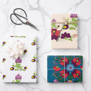 Blumenstrauß, einfach Abstrakt, ungarisch Geschenkpapier Set