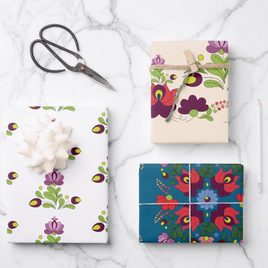 Blumenstrauß, einfach Abstrakt, ungarisch Geschenkpapier Set (Vorderseite)