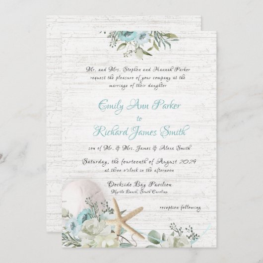 Blumenstrauß Einladung (Vorne/Hinten)