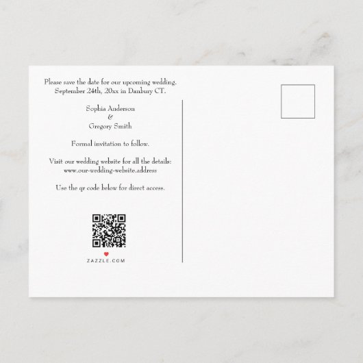 Blumenstrauß, elegant qr, Code Nicht-Foto-Blume Ankündigungspostkarte (Rückseite)