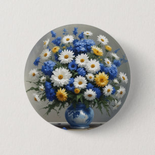 Blumenstrauß Elegante Aquarellmalerei Button