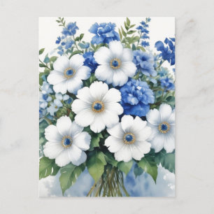 Blumenstrauß Elegante Aquarellmalerei Feiertagspostkarte