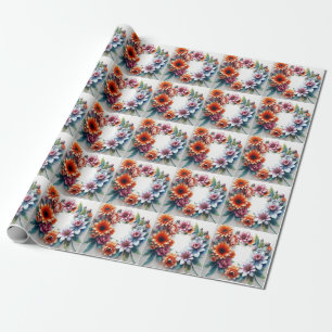 Blumenstrauß Elegante Aquarellmalerei Geschenkpapier