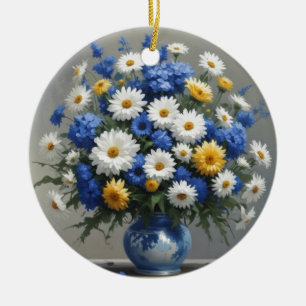 Blumenstrauß Elegante Aquarellmalerei Keramik Ornament