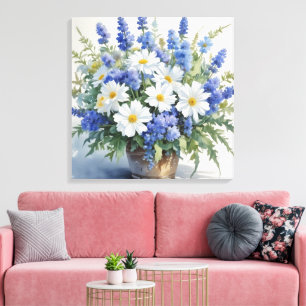Blumenstrauß Elegante Aquarellmalerei Leinwanddruck