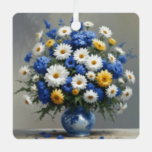 Blumenstrauß Elegante Aquarellmalerei Ornament Aus Metall