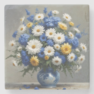 Blumenstrauß Elegante Aquarellmalerei Steinuntersetzer