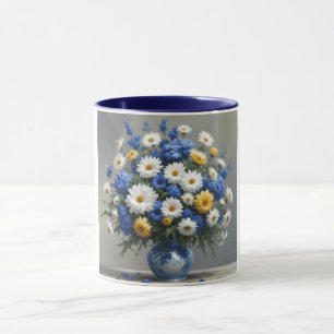Blumenstrauß Elegante Aquarellmalerei Tasse