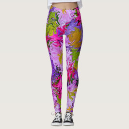 Blumenstrauß Farbdes abstrakten Kunst-mit Leggings