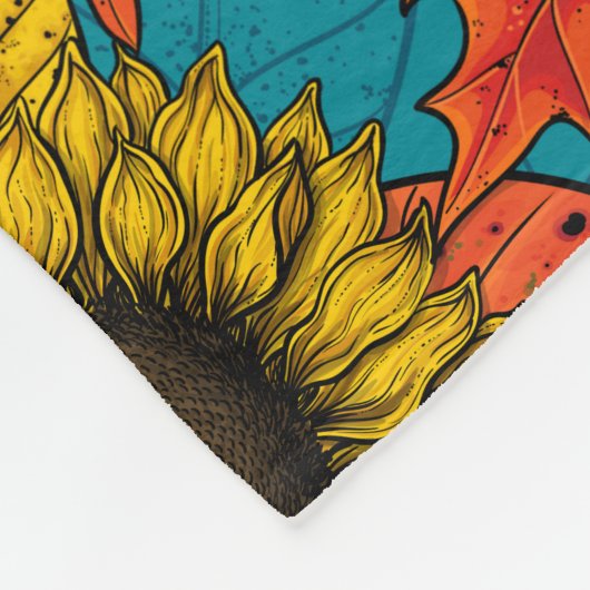 Blumenstrauß Fleecedecke (Ecke)