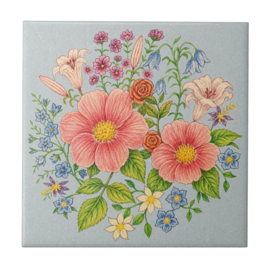 Blumenstrauß Fliese (Vorderseite)