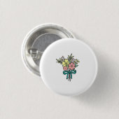 Blumenstrauß, floral, farbenfroh button (Vorne & Hinten)