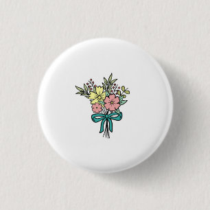 Blumenstrauß, floral, farbenfroh button