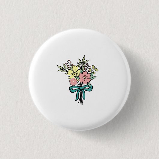 Blumenstrauß, floral, farbenfroh button (Vorderseite)