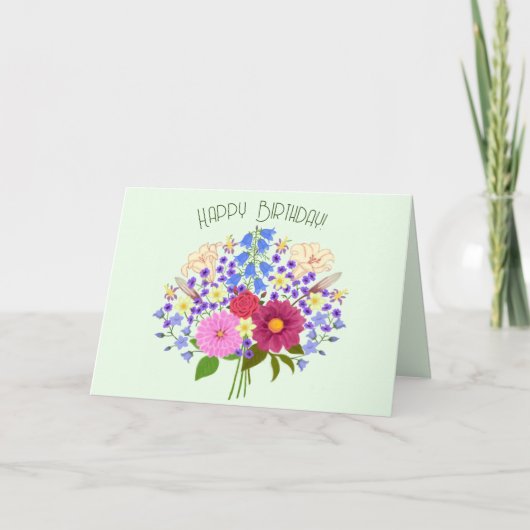 Blumenstrauss Folded Geeting Card Karte (Vorderseite)