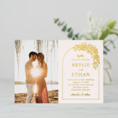 Blumenstrauß-Foto Einladung zur Hochzeit (Stehend vorne)