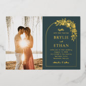 Blumenstrauß-Foto Einladung zur Hochzeit (Vorderseite)