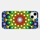 Blumenstrauß Fraktal Retro Mandala Case-Mate iPhone Hülle (Rückseite (Horizontal))