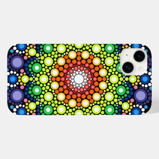Blumenstrauß Fraktal Retro Mandala Case-Mate iPhone Hülle (Rückseite (Horizontal))