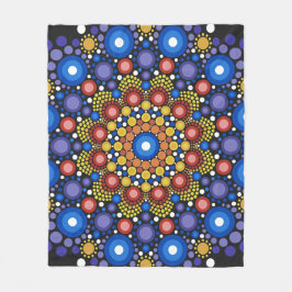 Blumenstrauß Fraktal Retro Mandala Fleecedecke