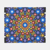 Blumenstrauß Fraktal Retro Mandala Fleecedecke (Vorderseite (Horizontal))