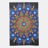 Blumenstrauß Fraktal Retro Mandala Geschirrtuch (Vertikal)