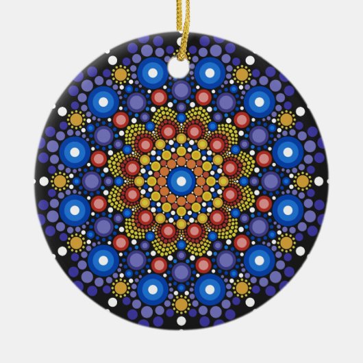 Blumenstrauß Fraktal Retro Mandala Keramik Ornament (Vorne)