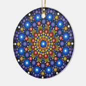 Blumenstrauß Fraktal Retro Mandala Keramik Ornament (Links)