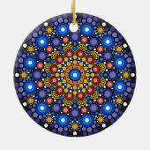 Blumenstrauß Fraktal Retro Mandala Keramik Ornament (Hinten)